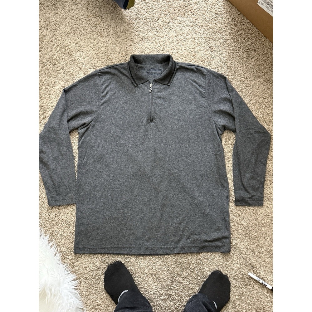 Bogner 1/4 Zip Long Sleeve Polo Shirt Mens XL Grey Lufthansa First Class Knit